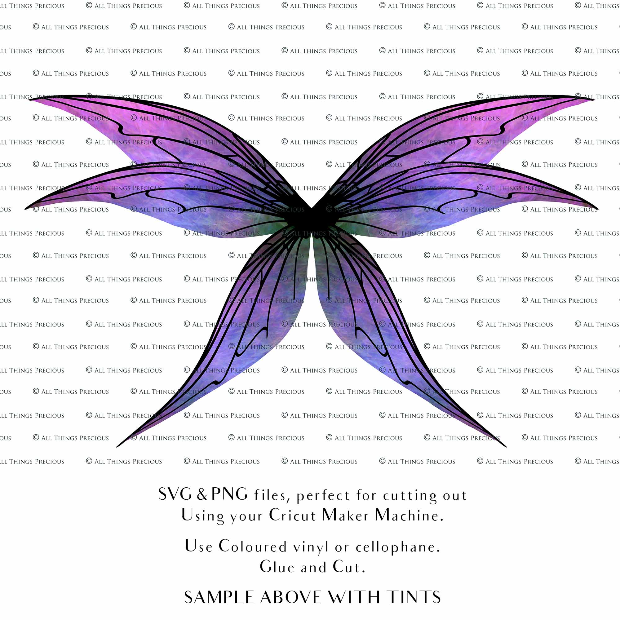 SVG & PNG Fairy Wing files for Cricut or Silhouette Cameo Cutting Machine. To create wearable fairy wings, in adult or children sizes. These are Individual Wing Pieces, for you to cut and assemble. This is a DIGITAL product.